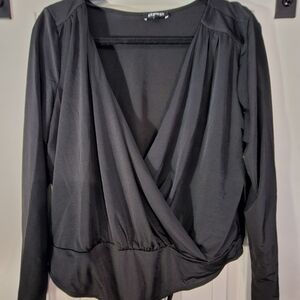 Express Women's Elegant Black Bodysuit